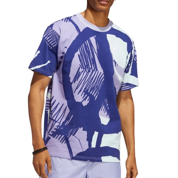 ADIDAS Originals Mens Adiplay Allover Print T-shirt & Shorts - Picture 3 of 6